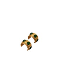 LES REINES - Emerald Crown - Gehämmerte Creolen, 24K vergoldet - Gold