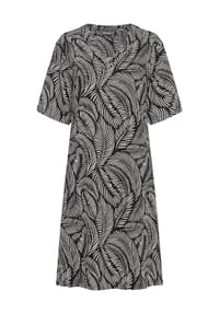 GALERIA - Shirtkleid Linni, V-Ausschnitt, für Damen - BLACK LEAF AOP