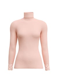 CALIDA - Damen Langarm-Shirt mit Rollkragen aus Wolle-Seide Silky Wool Joy - pearl blush