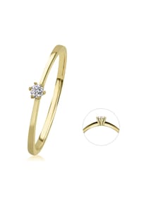 ONE ELEMENT Timeless Diamonds - 0,05 ct Diamant Brillant Ring aus 585 Gelbgold - gold