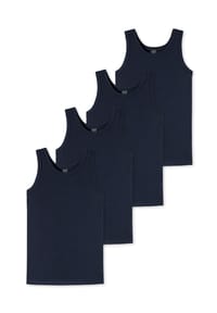 SCHIESSER - Unterhemd / Tanktop 4er Pack Teens Boys 95/5 Organic Cotton - Nachtblau