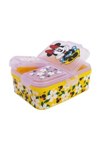 Disney - Disney Minnie Mouse Kinder Brotdose XL – Lunchbox mit 3 Fächern & - Gelb 8x13,5x18 cm