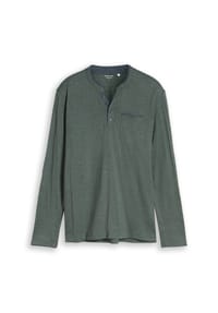 TOM TAILOR - Langarmshirt, Henley-Ausschnitt, für Herren - 40038 NAVY WHITE