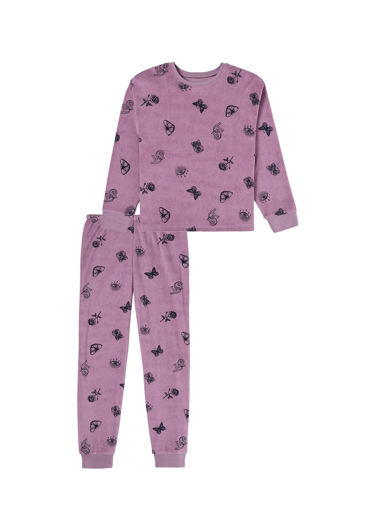 Schiesser Schlafanzug Lang mit Bündchen Baumwolle Frottee Warm und Weich-Gr. 92 bis 140 Set di Pigiama, Rosa, Bambina