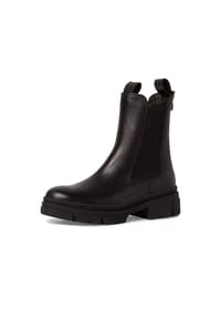 Tamaris - Chelsea Boots, Blockabsatz, für Damen - 003 BLACK LEATHER