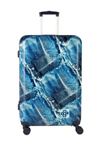 GALERIA MAIN - 4-Doppelrollen-Trolley, Hartschale, TSA Kombinationsschloss - DES.F DENIM PRINT1
