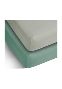 Aspero® - 2 x Spannbettlaken aus Baumwolle - Dunkelblau