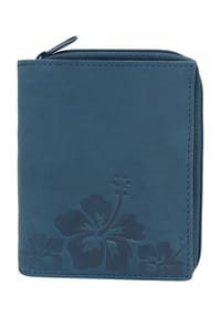 GALERIA HIBISCUS - Geldbörse, "Hibiscus", Leder, uni, für Damen - 04 INDIGO