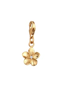 elli. - Charm Frangipani Blume Stein Zirkonia Weiß 925 Sterling Silber - Silber