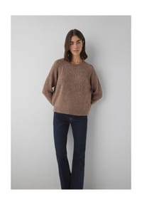 mavi - Pullover, Ajour-Design, Rippbündchen, für Damen - 70387 NUTMEG