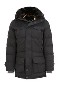 WELLENSTEYN - Funktionsjacke "Seamaster", Teddyfell-Besatz, abnehmbare Kapuze, für Herren - SCHWARZ