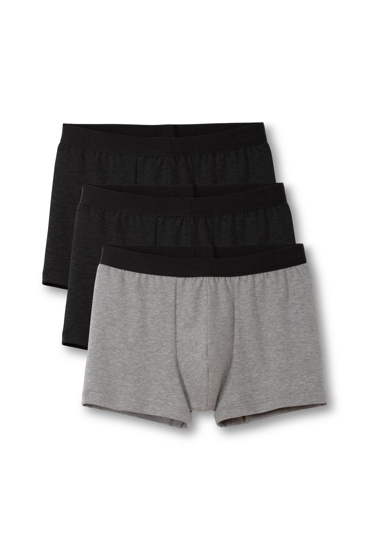 Calida Herren Schwarz/Grau 3P Natural Benefit Boxer Baumwolle X-Large - Bild 7