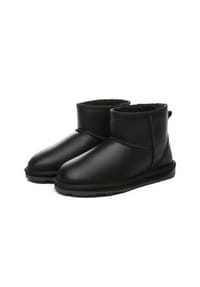 EVERAU® - Damen Mini Classic Stiefel Emu Nappa - NAPPABLACK