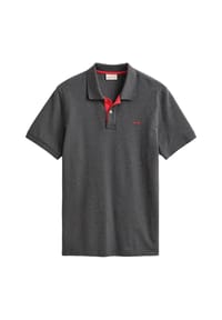 GANT - Herren Poloshirt - REGULAR CONTRAST PIQUE RUGGER, Knopfleiste, Cotton Stretch - Anthrazit