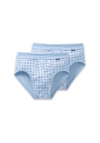 SCHIESSER - Slip, 2er-Pack, Baumwolle, für Herren - eisblau