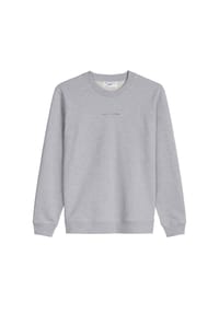 Marc O'Polo DENIM - Herren Sweatshirt - Regular Fit, Melange, Baumwolle, Logo - Hellgrau