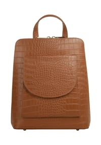 Cluty - Rucksack Echt Leder, Made In Italy - cognac