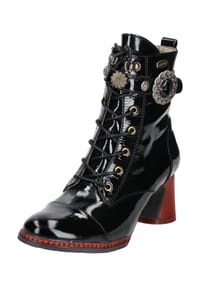 LAURA VITA® - Leder Stiefelette - Schwarz Lack