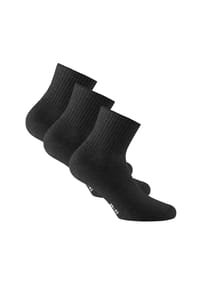 Rohner Advanced Socks - Unisex Quarter Socken, 3er Pack - Sport Quarter, Baumwollmischung, einfarbig - Grau