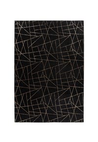 me gusta - Wohnzimmer Teppich – Hochflorteppich Bijou 125 - schwarz - gold