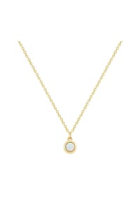 GLANZSTÜCKE MÜNCHEN - Damen Kette aus 925/- Sterling Silber in Gelbgold mit Opal (synth.) - gelbgold