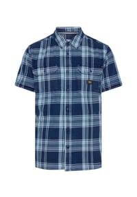 GLOBETROTTER - Freizeithemd, Kurzarm, Kent, für Herren - BLUE/L.BLUE/WHITE