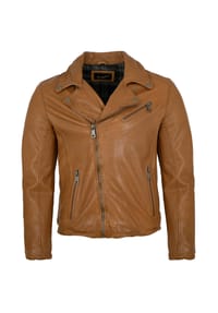 Mauritius LEATHERWEAR - Herren Lederjacke Bikerjacke Lammnappa caramel - caramel
