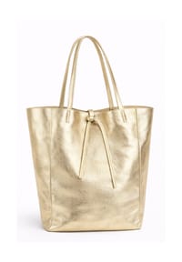 collezione alessandro® - Schultertasche EasyGo aus softem Leder, Made in Italy - gold
