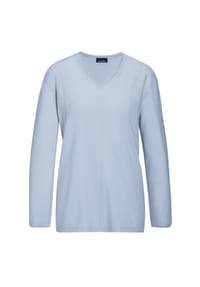 GOLDNER - Basicpullover mit V-Ausschnitt - aqua