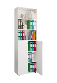 VCM. - Büroschrank mit 6 Fächern | Büroregal | moderner Aktenschrank mit Drehtüren | Maße ca. H. 220 x B. 70 x T. 40cm – Lona 6-Fach - Grau