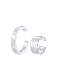 elli. - Ohrringe Earcuff Set Geo Look Gehämmert Organic 925 Silber - Silber