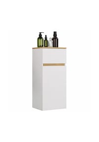 VCM. - Badhängeschrank, Badschrank mit Tür und Schublade – Badezimmerschrank hängend – H. 90 x B. 40 x T. 35 cm, Cosila - Anthrazit / Honig-Eiche