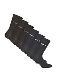 FILA - Unisex Socken, 6er Pack - Crew Socks, Strümpfe, Street, Sport (2x 3 Paar) - Blau