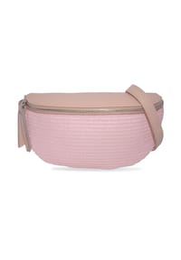Seasons of April - Gürteltasche JUNA CROSSBODY BAG SIZE M Damen Raffia Ledertasche, verstellbare Umhängetasche - Cognac