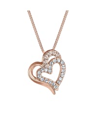 elli. - Halskette Herz Funkeln 925 Silber, Mit Kristallen Von Swarovski® - Silber