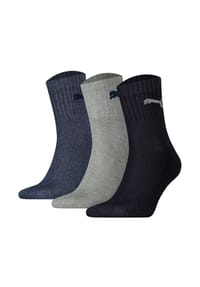 PUMA® - Short Crew Sportsocken, 3er-Pack, gepolsterte Komfortsohle, Logo-Print - 200 SCHWARZ