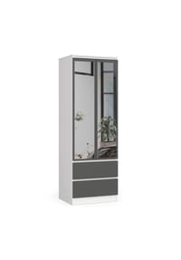 Akord - Kleiderschrank Star S60 mit 2 Türen, 2 Schubladen und 1 Einlegeboden - artisan-eiche