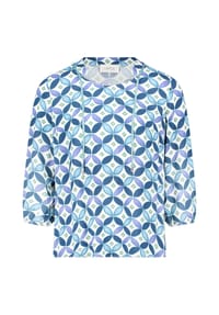CARTOON - Blusenshirt mit Schnürung - Blau/Grün