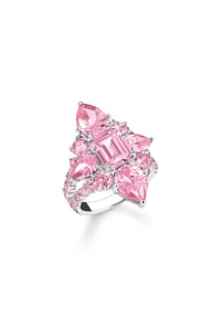 Thomas Sabo Heritage Pink - Cocktailring mit pinkfarbenen Steinen - pink, silberfarben