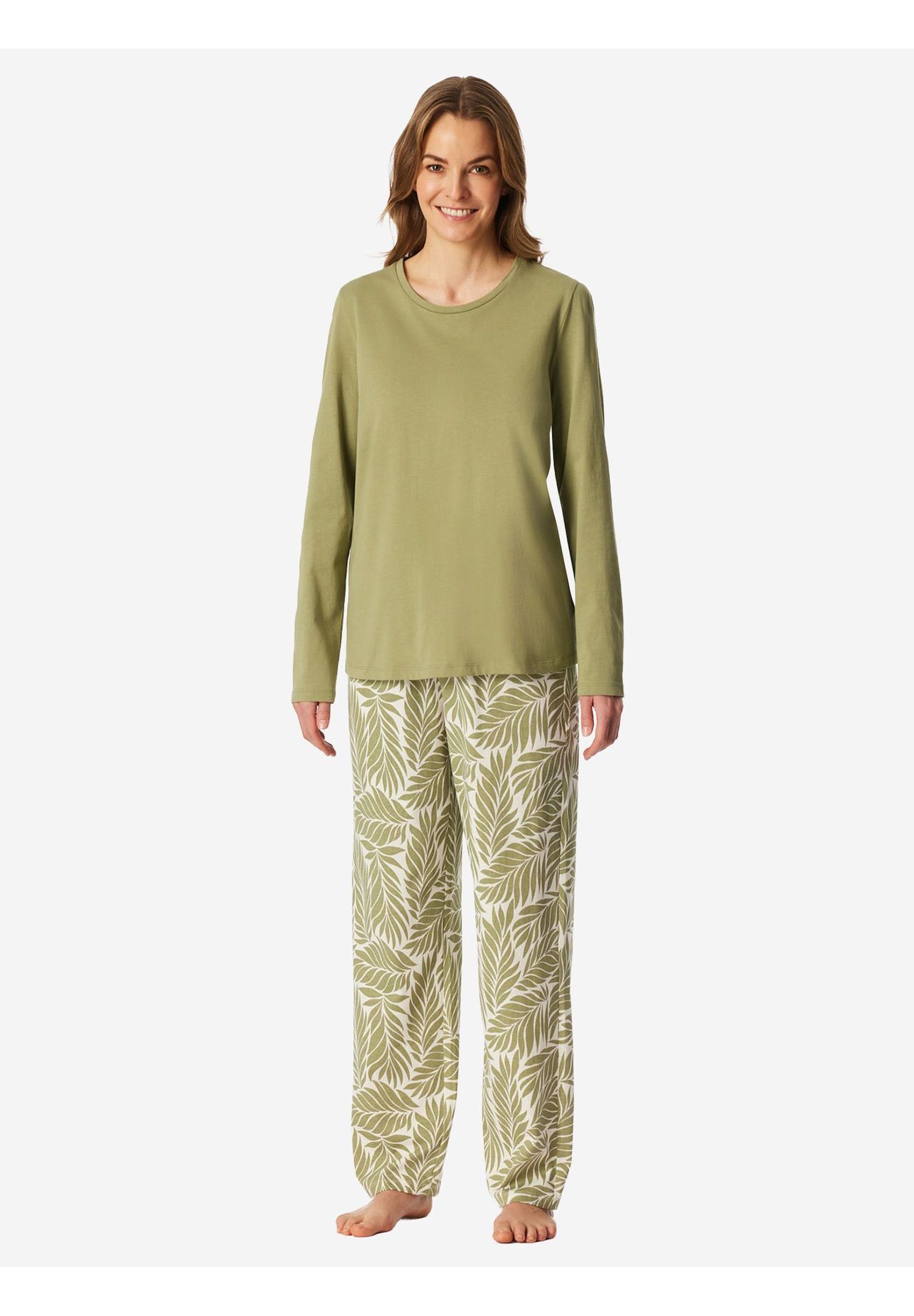 Schiesser Schlafanzug Comfort Essentials, GrüN, 38