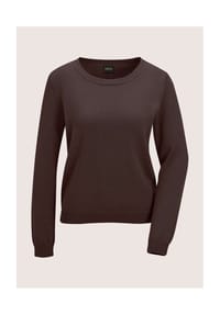 MADELEINE - Schlichter Baumwollpullover mit Rundhals - braun
