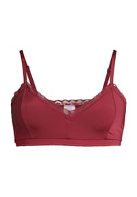 MANGUUN - Microsatin Bralette, Spitzenbordüre, für Damen - BLACK