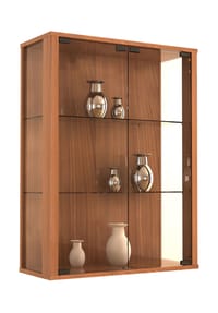 VCM. - Glasvitrine hängend | Vitrine Glas mit ESG-Sicherheitsglas | Maße: H. 80 x B. 60 x T. 25 cm | Hängevitrine Glas | Modern und platzsparend | Glas Vitrinenschrank - Udina - 