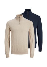 JACK & JONES - Troyer 2er Pack Emil Knit - Dark grey melange