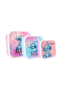 Disney - Disney Stitch Brotdose Snackbox 3-in-1 Set mit stapelbaren Behältern - Pink 6 x 12 x 12 cm