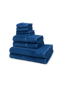 VOSSEN® 2 X Seif- 2 X Gäste- 2 X Dusch- 2 X Handtuch im Set Vienna Style Supersoft - Vienna Style Supersoft - Deep blue