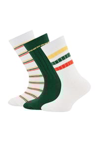 ewers® - Socken, 3er-Pack, Komfortbund, für Kinder - 1 GRÜN/WEISS