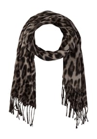 MANGUUN - Schal Paris.1, Fransen, für Damen - BLACK LEOPARD
