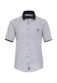 CASAMODA - Herren Freizeithemd Kurzarm gestreift Casual Fit - Hellgrau