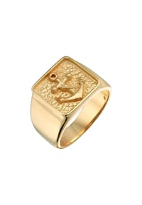 KUZZOÍ - Ring Herren Siegelring Anker Basic Oxidiert 925 Silber - Gold
